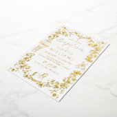 All Blue Toile Boy Baptism Elegante Folieneinladung (Gedreht)