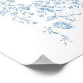 All Blue Toile Boy Baptism Elegante Willkommen Poster (Ecke)