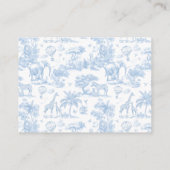 All Blue Toile Safari Animal Baby Boy Dusche Begleitkarte (Rückseite)