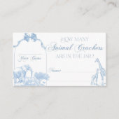 All Blue Toile Safari Animal Baby Boy Dusche Begleitkarte (Vorderseite)