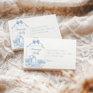 All Blue Toile Safari Animal Baby Boy Dusche Begleitkarte