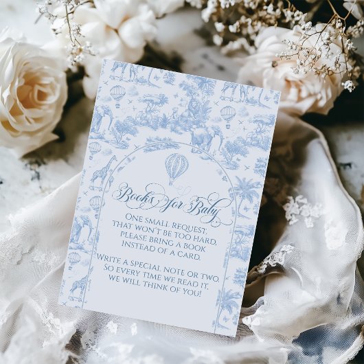 All Blue Toile Safari Animal Baby Boy Dusche Begleitkarte