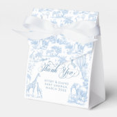 All Blue Toile Safari Animal Baby Boy Dusche Geschenkschachtel (Vorderseite)
