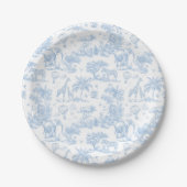 All Blue Toile Safari Animal Baby Boy Dusche Pappteller (Vorderseite)