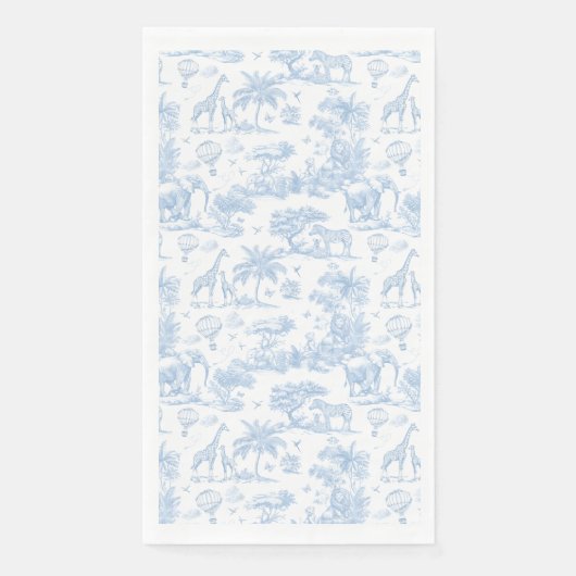 All Blue Toile Safari Animal Baby Boy Dusche Serviette (Vorderseite)