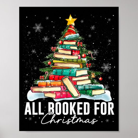 All Booked For Christmas Book Christmas Tree Light Poster (Vorne)