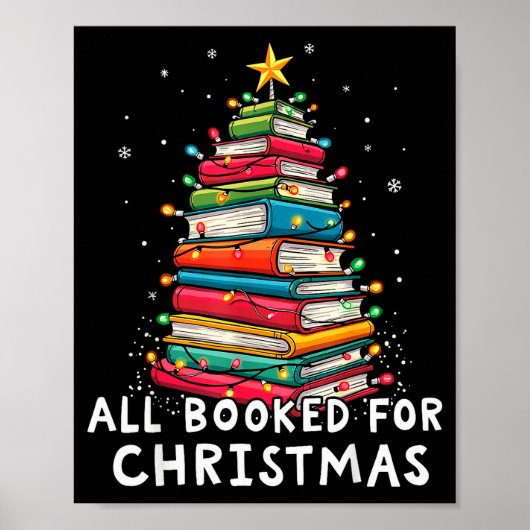 All Booked For Christmas Book Christmas Tree Light Poster (Vorne)