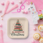 All Booked for Christmas Book Tree Xmas Teacher  Pappteller (Party)