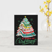 All Booked For Christmas Book Xmas Tree Lights Rea Karte (Gelbe Blume)