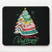 All Booked For Christmas Book Xmas Tree Lights Rea Mousepad (Vorne)