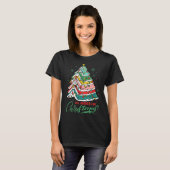 All Booked For Christmas Book Xmas Tree Lights Rea T-Shirt (Vorne ganz)