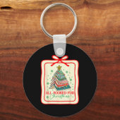 All Booked For Christmas Coquette Bow Tree Lights  Schlüsselanhänger (Vorderseite)