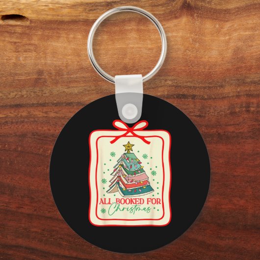 All Booked For Christmas Coquette Bow Tree Lights  Schlüsselanhänger (Vorderseite)