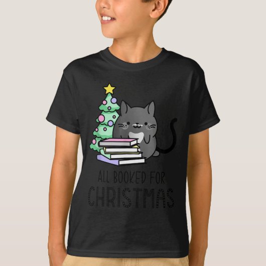 All Booked For Christmas Cozy Mystery, Book Lovers T-Shirt (Vorderseite)