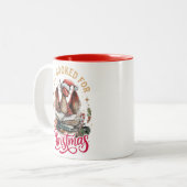 All Booked for Christmas Dragon Zweifarbige Tasse (Vorderseite Links)