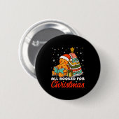 All Booked For Christmas Gingerbread Christmas Tre Button (Vorne & Hinten)