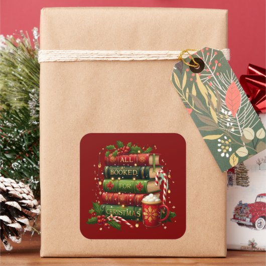 All booked for Christmas Quadratischer Aufkleber (Feiertag)