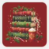 All booked for Christmas Quadratischer Aufkleber (Vorderseite)