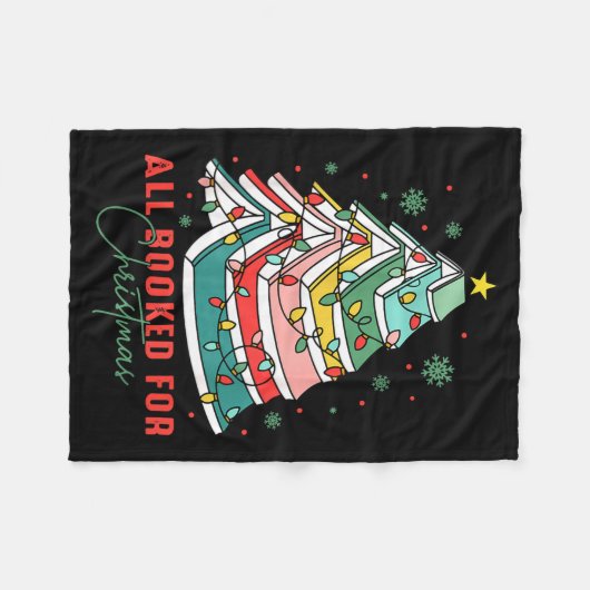 All Booked For Christmas Teacher Librarian Book Lo Fleecedecke (Vorderseite (Horizontal))