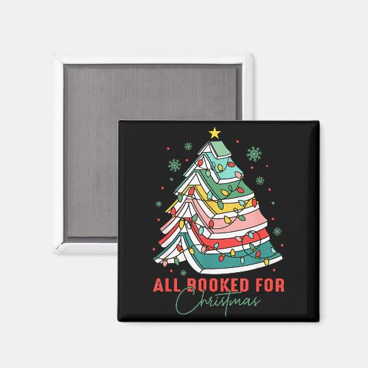 All Booked For Christmas Teacher Librarian Book Lo Magnet (Vorderseite/Rückseite)