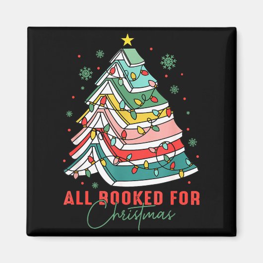 All Booked For Christmas Teacher Librarian Book Lo Magnet (Vorne)
