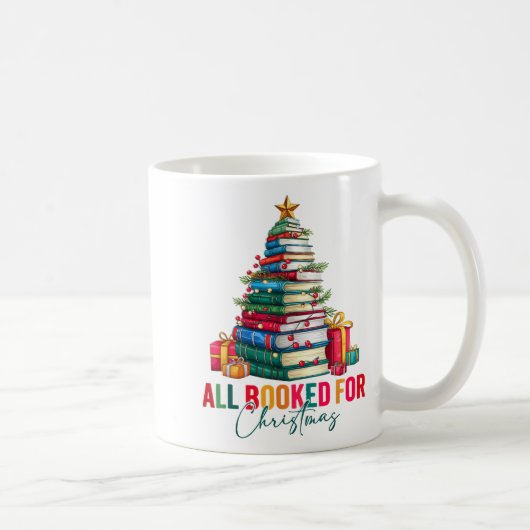 All Booked For Christmas Xmas Tree Teacher Holiday Kaffeetasse (Rechts)