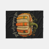 All Booked For Fall Book Pumpkin Reading Halloween Fleecedecke (Vorderseite (Horizontal))