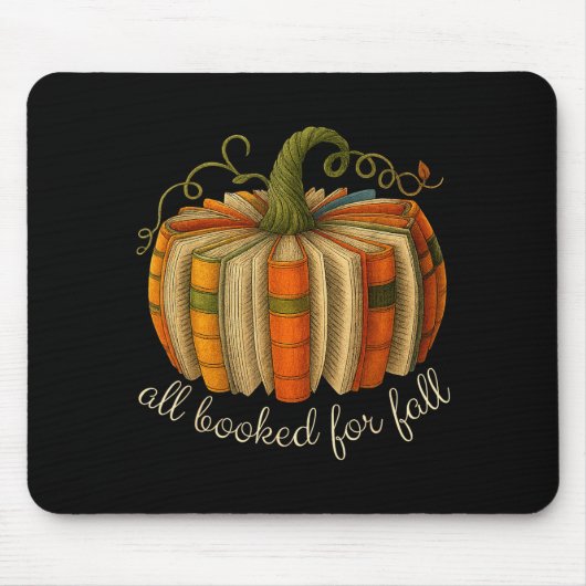 All Booked For Fall Book Pumpkin Reading Halloween Mousepad (Vorne)