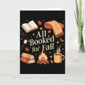 All Booked For Fall Books Coffee Fall Leaves Pumpk Karte (Vorderseite)
