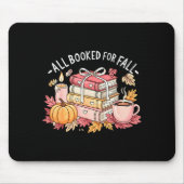 All Booked For Fall Books Coffee Fall Leaves Pumpk Mousepad (Vorne)