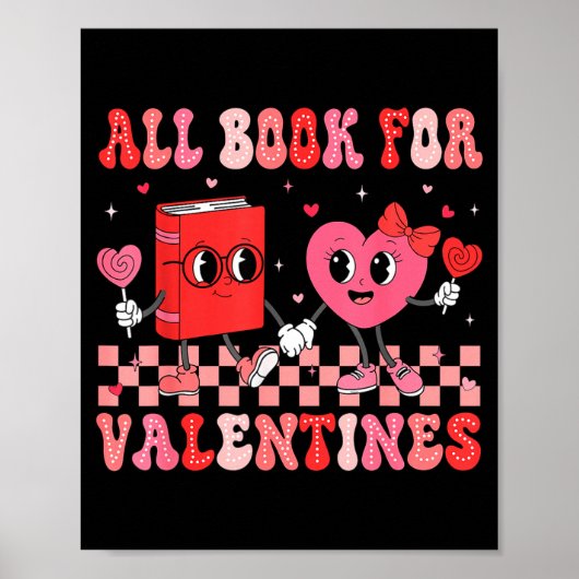 All Booked For Valentine Book Librarian Teacher Wo Poster (Vorne)