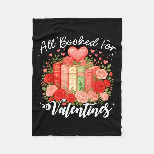 All Booked For Valentine Book Lovers Teacher Girl Fleecedecke (Vorderseite)