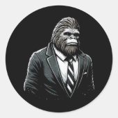 All Business Bigfoot - Funny Stylish Sasquatch Runder Aufkleber (Vorderseite)