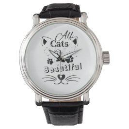 All Cats Are Beautiful – Minimal Cute Cat Design Armbanduhr