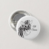 "All Charm" Lieblicher Zebra Black & White Trendy Button (Vorne & Hinten)
