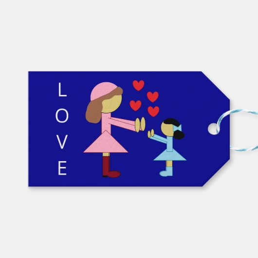 All Children Need Love : Dark Blue Geschenkanhänger (Vorderseite (Horizontal))
