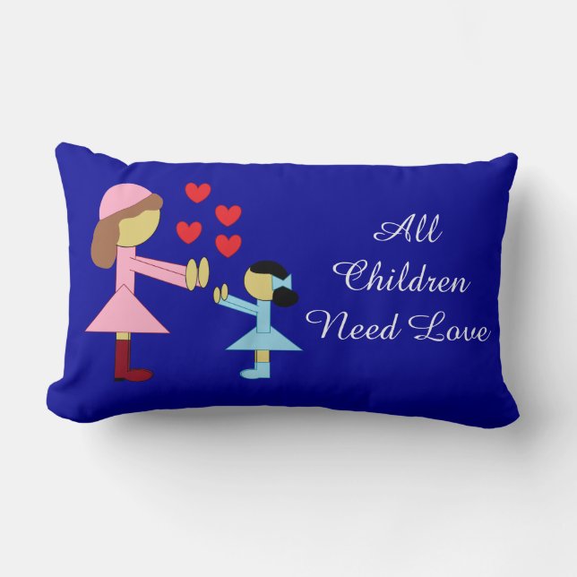 All Children Need Love: Dark Blue Lendenkissen (Vorderseite)