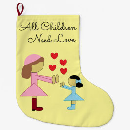 All Children Need Love:  Light Yellow Großer Weihnachtsstrumpf