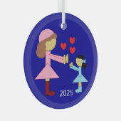 All Children Need Love: Navy Ornament Aus Glas (Vorderseite Rechts)