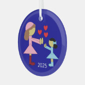 All Children Need Love: Navy Ornament Aus Glas (Vorderseite links)