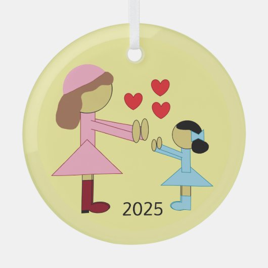 All Children Need Love: Yellow Ornament Aus Glas (Vorderseite)