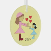 All Children Need Love: Yellow Ornament Aus Glas (Vorderseite Rechts)