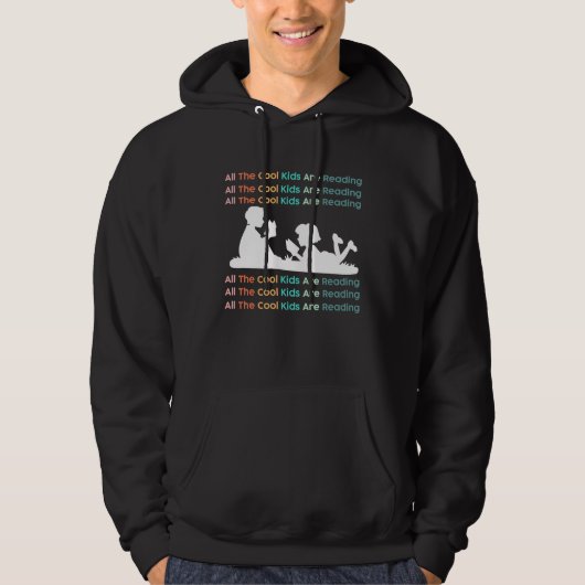 All Cool Kids Are Reading Book Nerd  Reading Vinta Hoodie (Vorderseite)