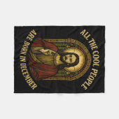 All Cool People Are Born In December Birthday Chri Fleecedecke (Vorderseite (Horizontal))