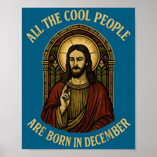 All Cool People Are Born In December Birthday Chri Poster (Vorne)
