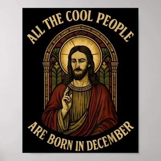 All Cool People Are Born In December Birthday Chri Poster (Vorne)