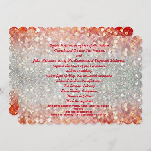 All das Glitzer Thema   Einladung (Vorne/Hinten)