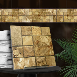 All das Gold - geometrisches Mosaikmuster N1 Fliese