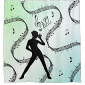 All das Jazz Dance Green Music Design Duschvorhang (Vorderseite)