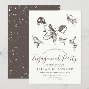 All das Jazz   Jazz Themed Engagement Party Einladung